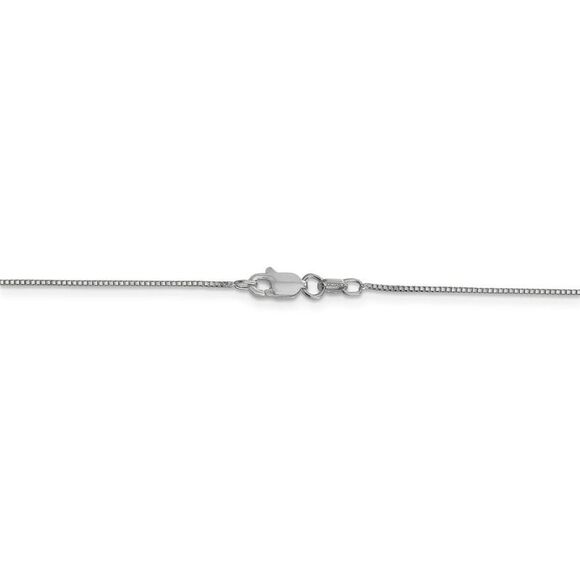 0.7mm 14k White Gold Box Chain Necklace, 28 Inch - Picture 3 of 7